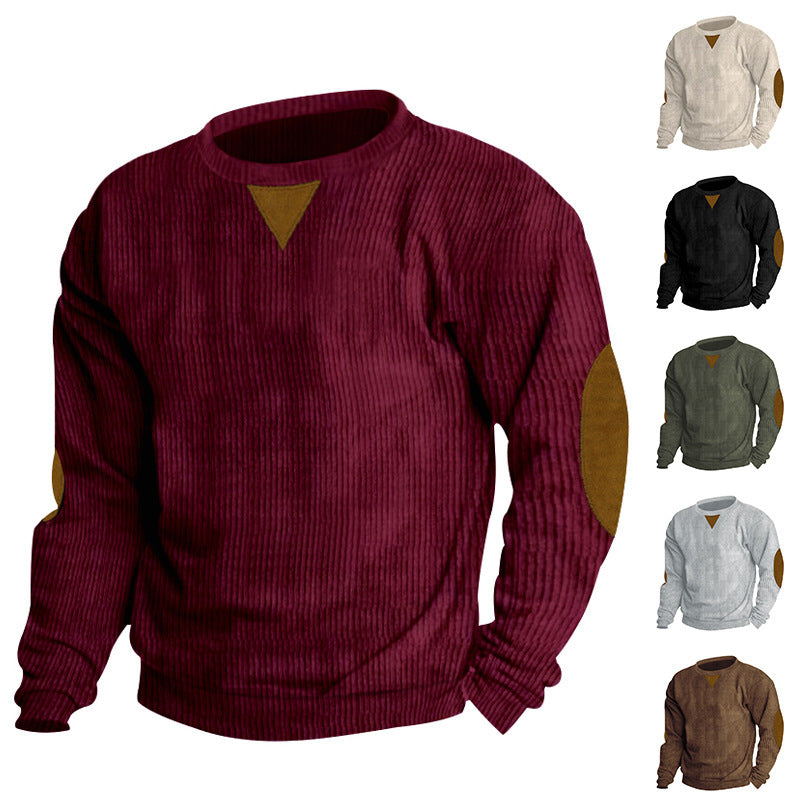 Herren Feinstrickpullover Modern mit Ellenbogen-Patches Stylisch