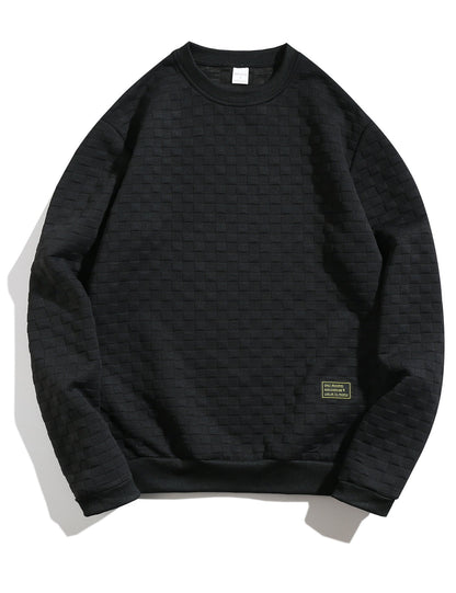 Herren Sweatshirt Strukturiert Modern Rundhals