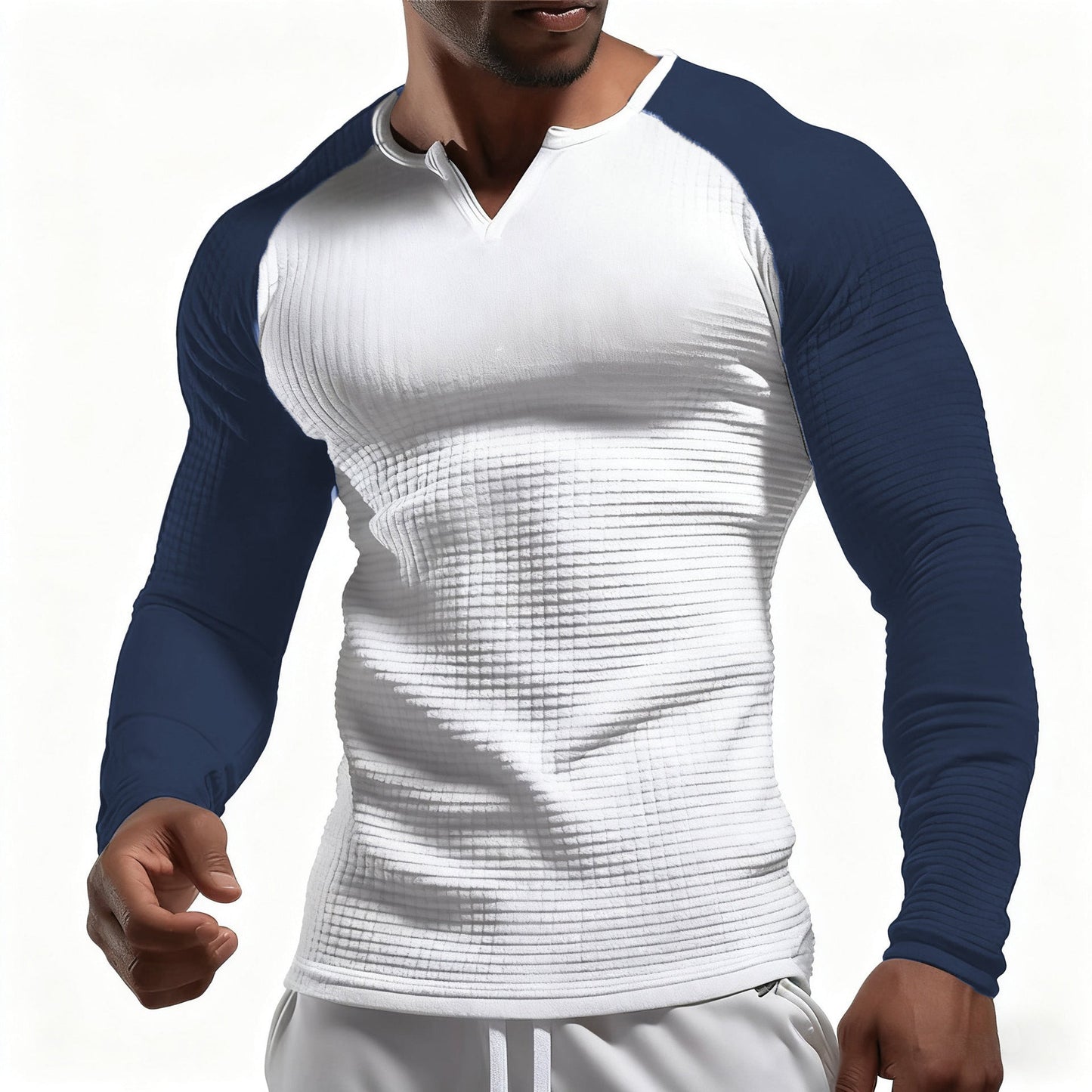 Herren Langarmshirt Strukturdesign Modern Glamour