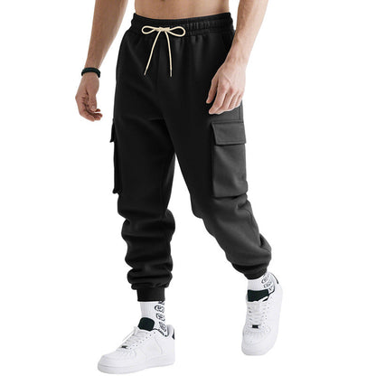 Herren Jogginghose Cargo-Style mit Reißverschlusstaschen Elastisch