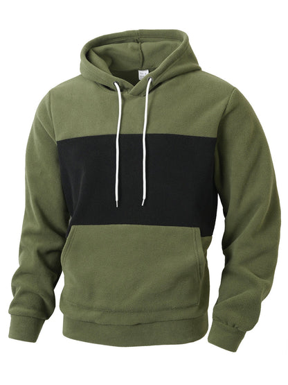 Herren Kapuzenpullover Fleece mit Farbstreifen Modern Sportlich