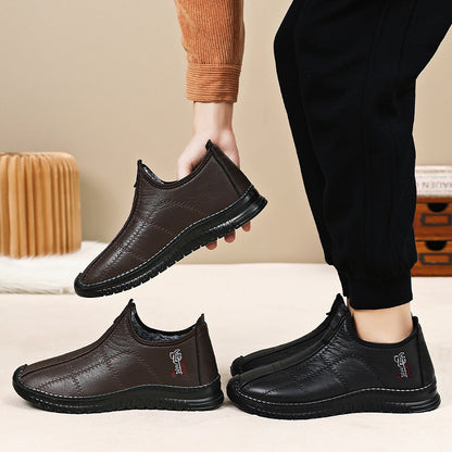 Damen Leder Hausschuhe Bequem Warm Rutschfest
