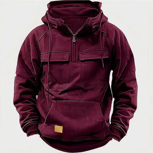 Herren Kapuzenpullover Warm Praktisch Reißverschluss
