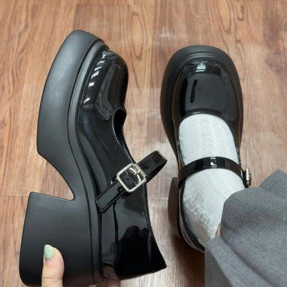 Damen Plateau Schuhe Bequem Verstellbar Mit Riemen
