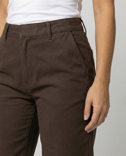 Damen Cordhose Braun Weite Bein Hochgeschnitten Winterhose Warm