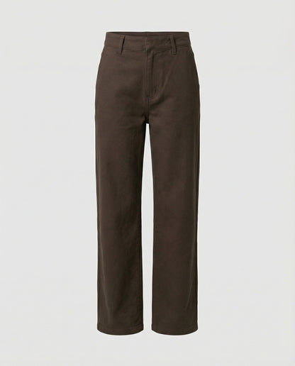 Damen Cordhose Braun Weite Bein Hochgeschnitten Winterhose Warm