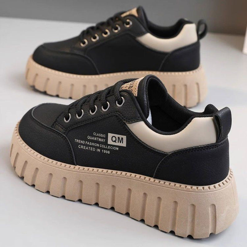 Damen Sneaker Hochmodell Platform Schuhe Schwarz Stil