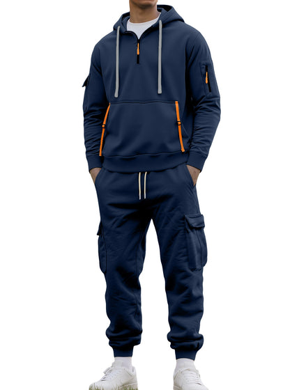 Herren Sportanzug Kapuze Taschen Funktionell Modern
