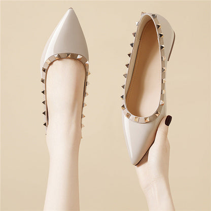 Damen Ballerinas Spitze Elegant Nieten Schuhe
