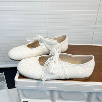 Damen Ballerinas Bequem Elegant Spitze