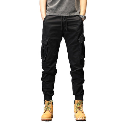 Herren Cargo-Hosen Elastischer Bund Bequem Grün