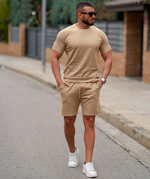 Herren Sportset Kurzarm mit bequemen Laufshorts