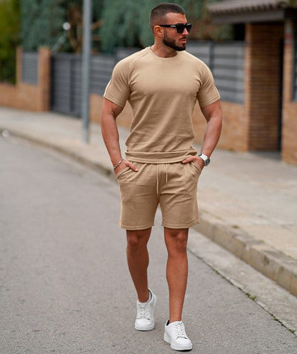 Herren Sportset Kurzarm mit bequemen Laufshorts