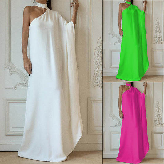 Elegantes Damen Abendkleid One Shoulder Fließend Schick - BerlinGlamour