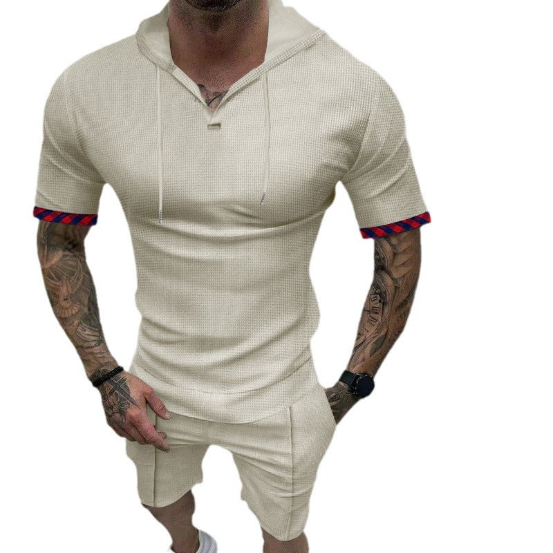Herren Hoodie Kurzarm Sportlich Modern
