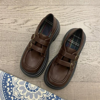 Damen Mokassins Bequem Doppelriemen Schuhe Casual - BerlinGlamour