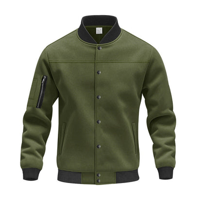 Herren Collegejacke Modern mit Taschen Grau Casual
