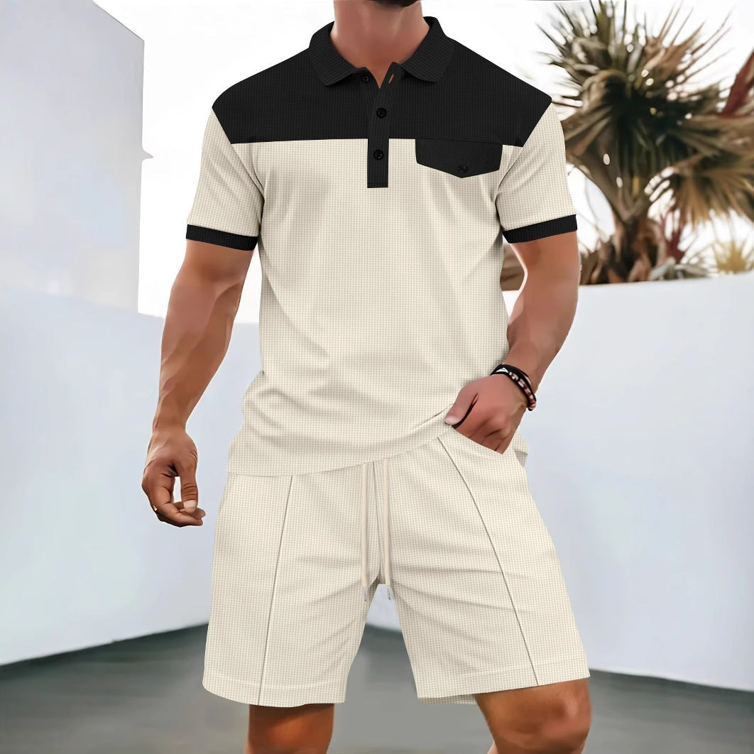 Herren Poloshirt Sportlich atmungsaktiv mit Shorts-Set