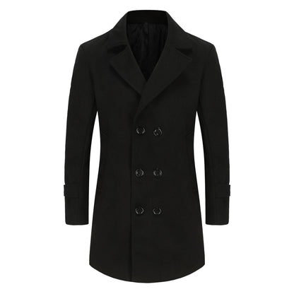 Herren Übercoat Eleganter Doppelreihenmantel Lang Berlin