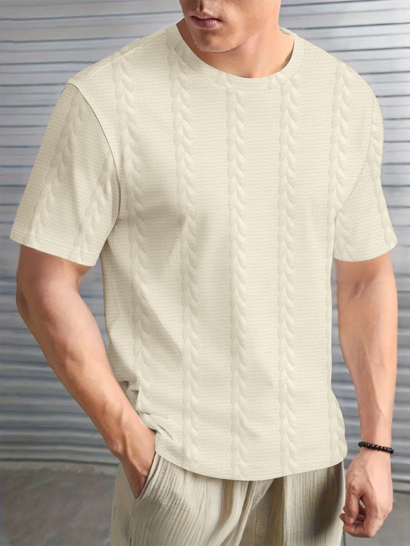 Herren T-Shirt Lässig Strukturiert Urban Style