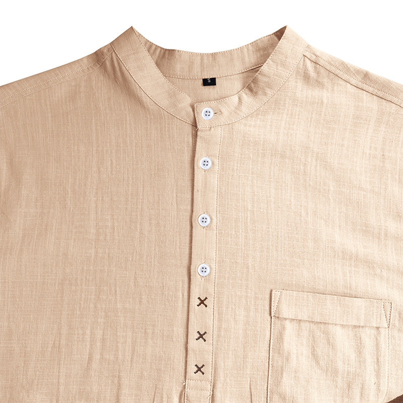 Herren Henley-Shirt Kurzarm atmungsaktiv mit Knopfleiste