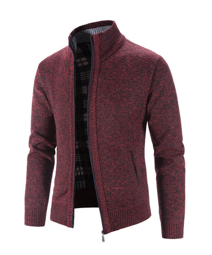 Herren Strickjacke Stehkragen Strukturiert Modern