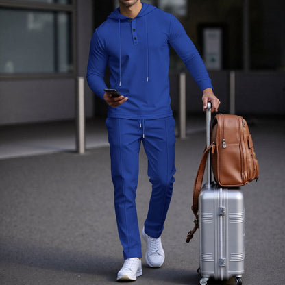 Herren Sportset Hoodie Jogginghose Struktur Design - BerlinGlamour