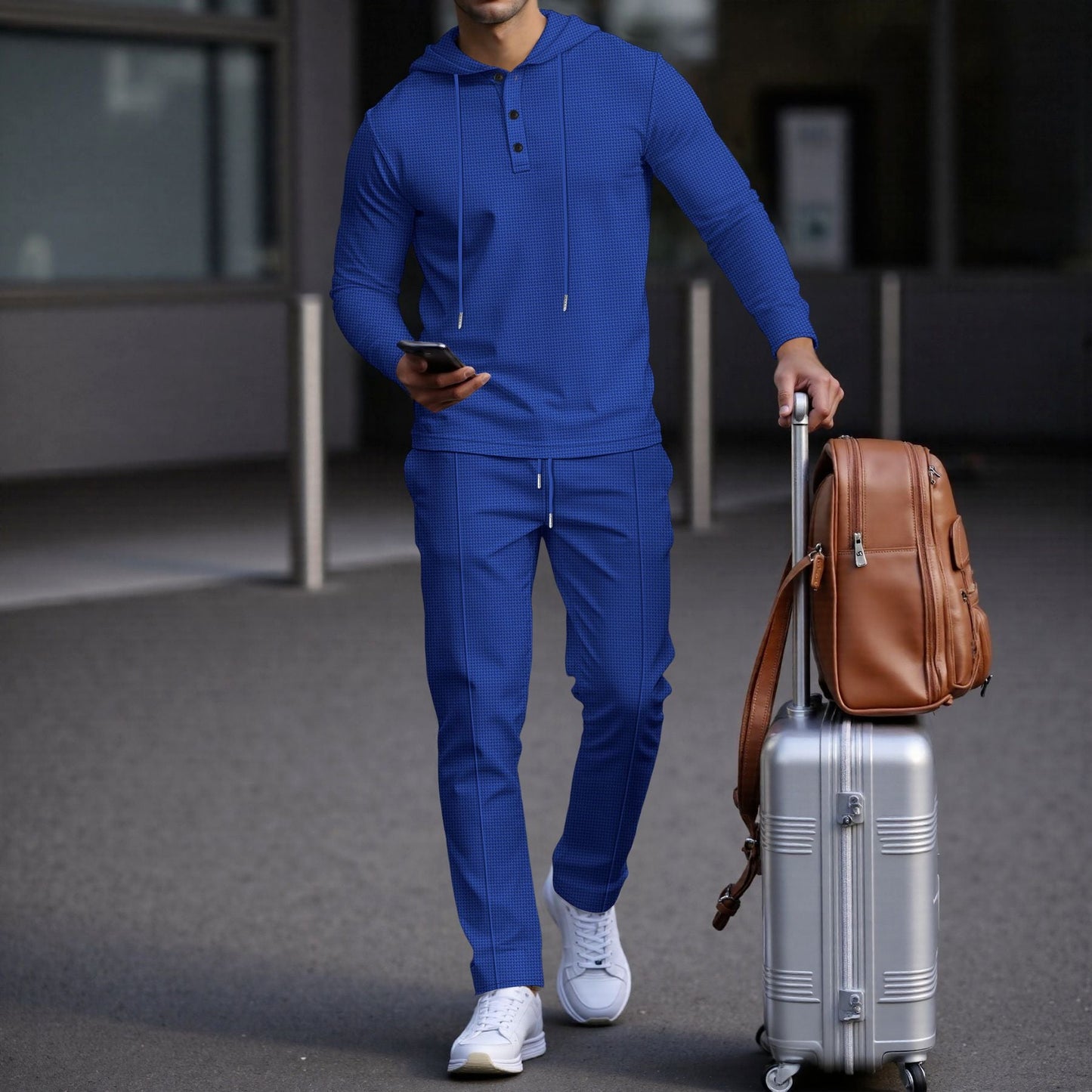 Herren Sportset Hoodie Jogginghose Strukturiert Modern - BerlinGlamour