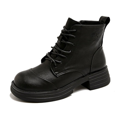 Damen Stiefeletten Schnürstiefeletten Reißverschluss Robust - BerlinGlamour