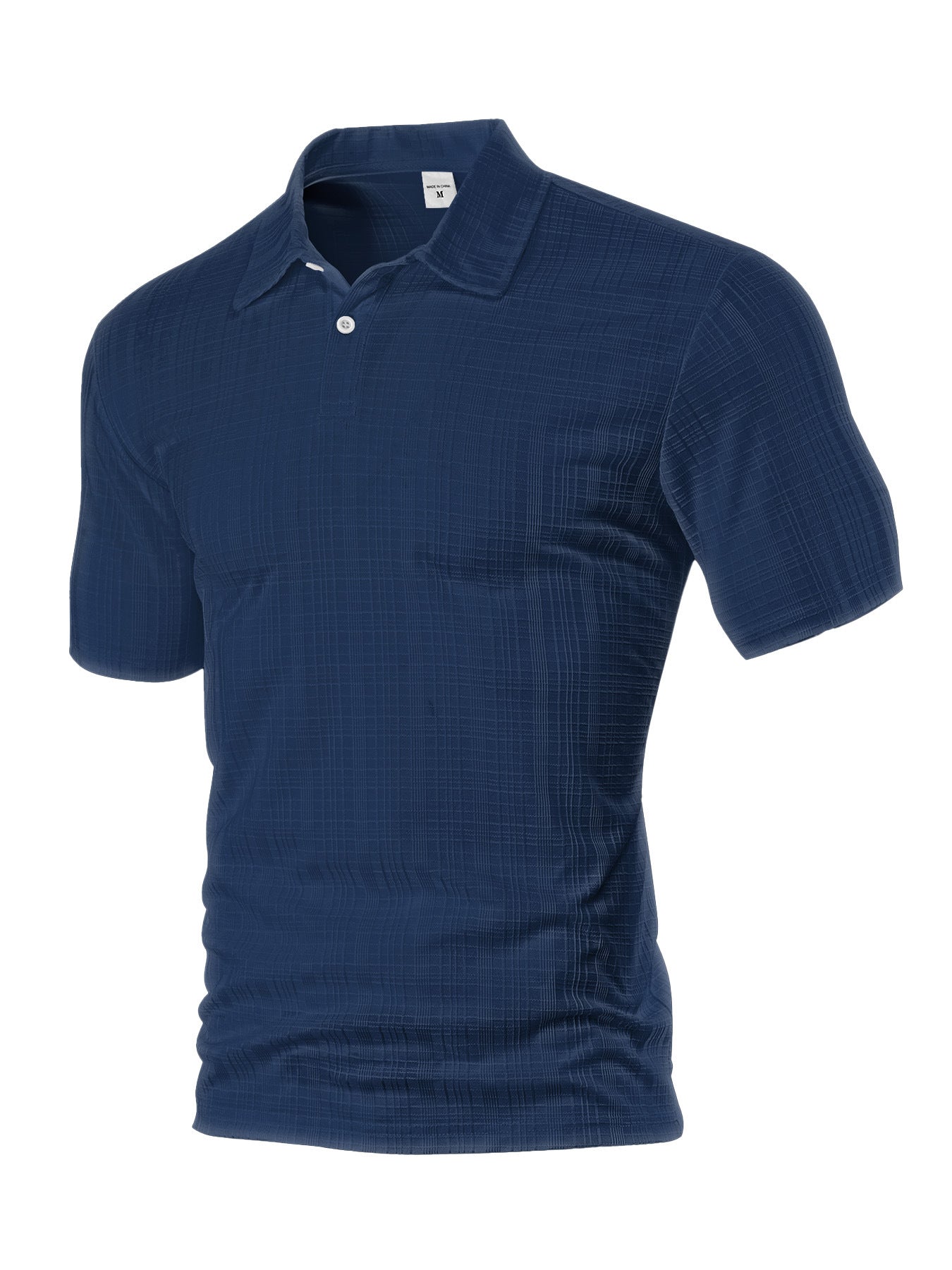 Herren Polohemd mit Struktur und Brusttasche Modern
