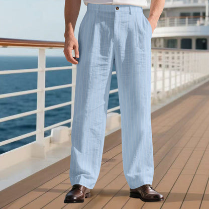 Herren Anzug-Hose Slim Fit Streifen Komfortbund Elegant