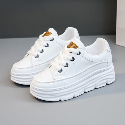 Damen Sneaker Hoch Platform Elegante Schnürung Robust