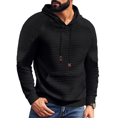Herren Kapuzenpullover Strukturiert Modern mit Kängurutasche