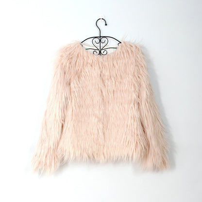 Kunstpelzjacke Damen Flauschig Lässig Oversized