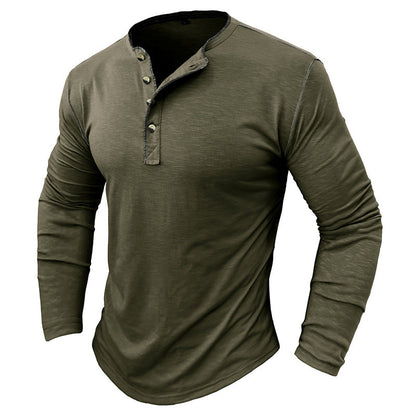 Herren Langarmshirt Modern mit Knöpfen Berlin Style