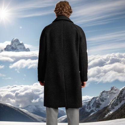 Herren Wollmantel Klassisch Elegant mit großen Taschen