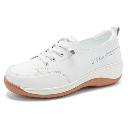 Damen Sneaker Bequem Freizeitschuhe Stoßdämpfend Weiss