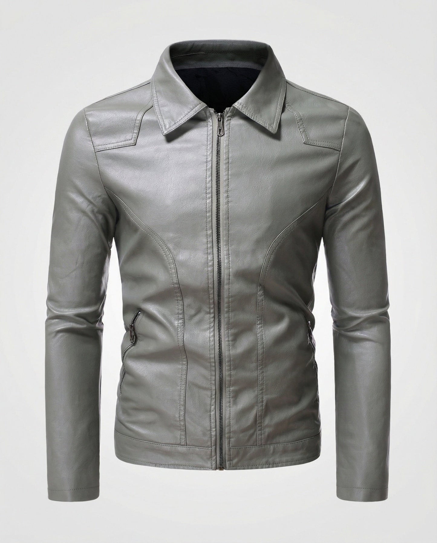 Herren Lederjacke Slim Fit Schmal