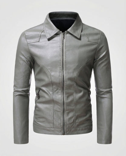 Herren Lederjacke Slim Fit Schmal