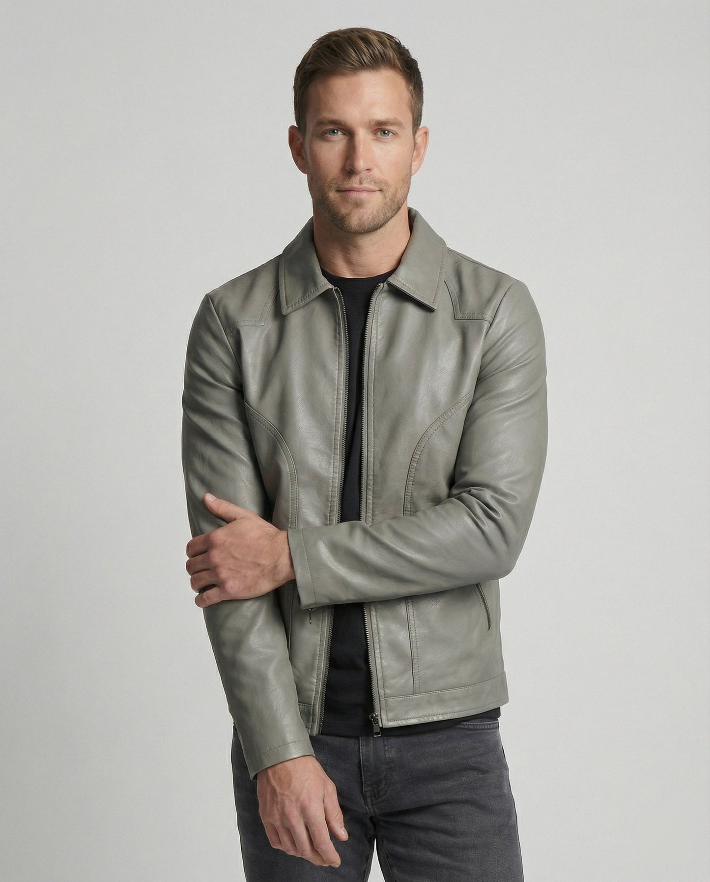 Herren Lederjacke Slim Fit Schmal - BerlinGlamour
