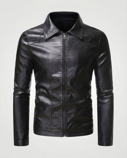 Herren Lederjacke Slim Fit Schmal