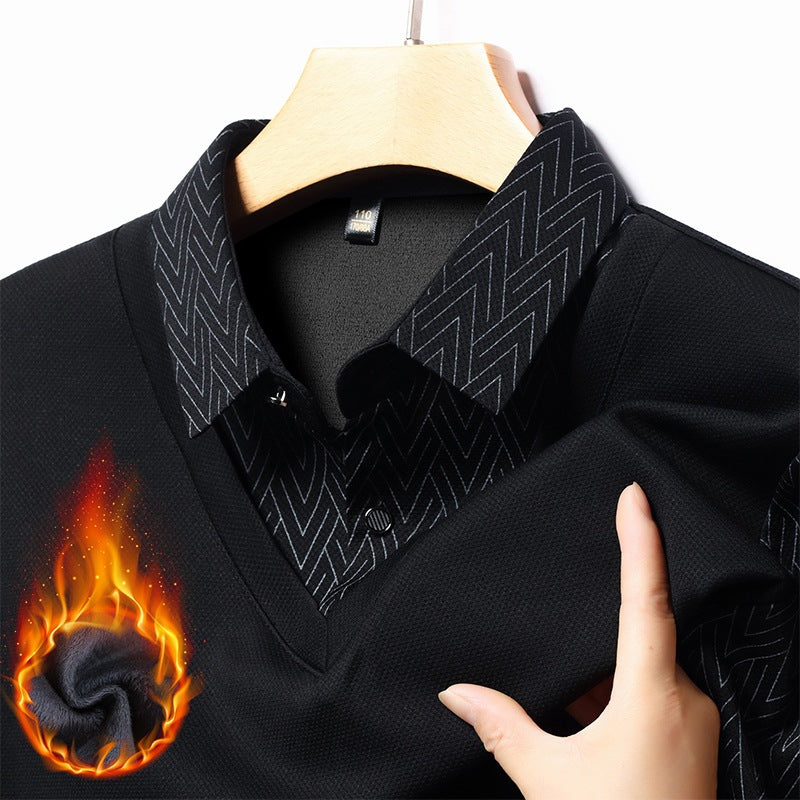 Herren Langarmshirt Modern Strukturiert Feuchtigkeitsregulierend