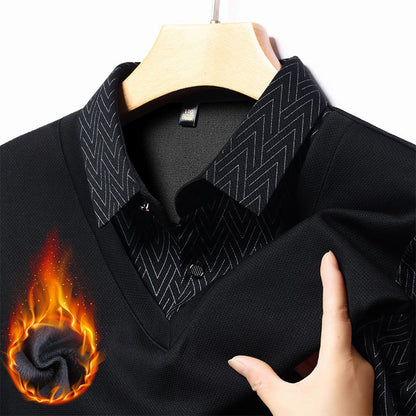 Herren Langarmshirt Modern Strukturiert Feuchtigkeitsregulierend