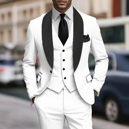 Herren Anzug Set Slim Fit Sakko Weste Modern