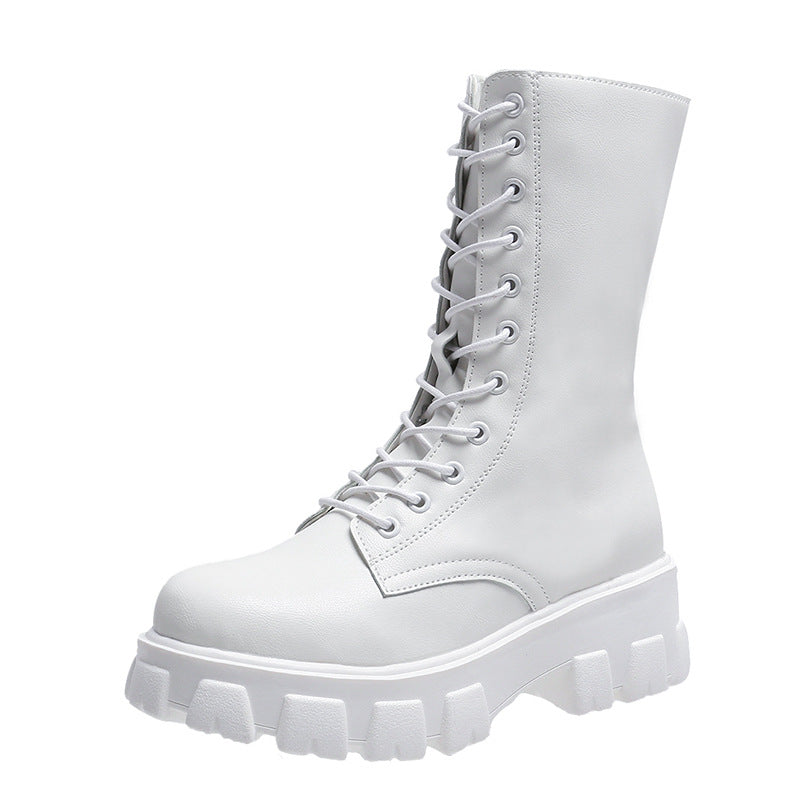 Damen Combat Boots Stiefel Schnürsenkel Robust