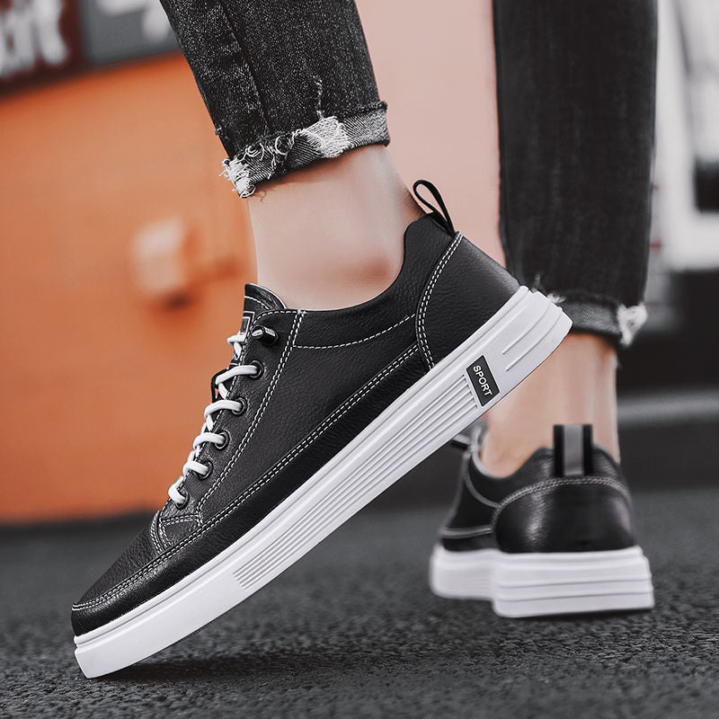 Damen Sneaker Leder Schuhe Bequem Laufsohle