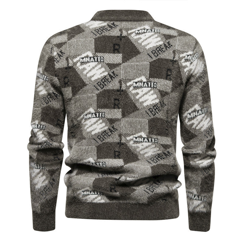 Herren Pullover Strukturiert Modern Rundhals