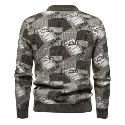 Herren Pullover Strukturiert Modern Rundhals