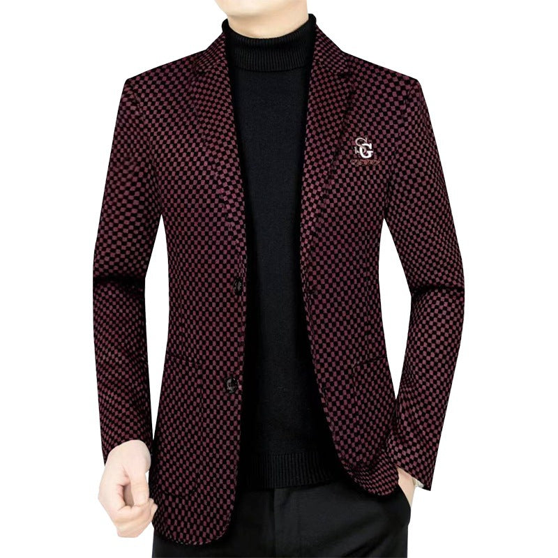 Herren Anzugjacke Schachbrettmuster Modern Slimfit - BerlinGlamour