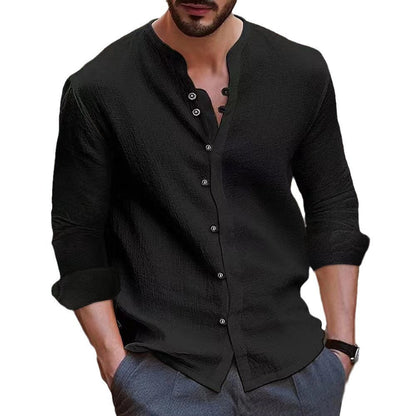 Herren Hemd Elegant mit Knöpfen Modern Strukturiert